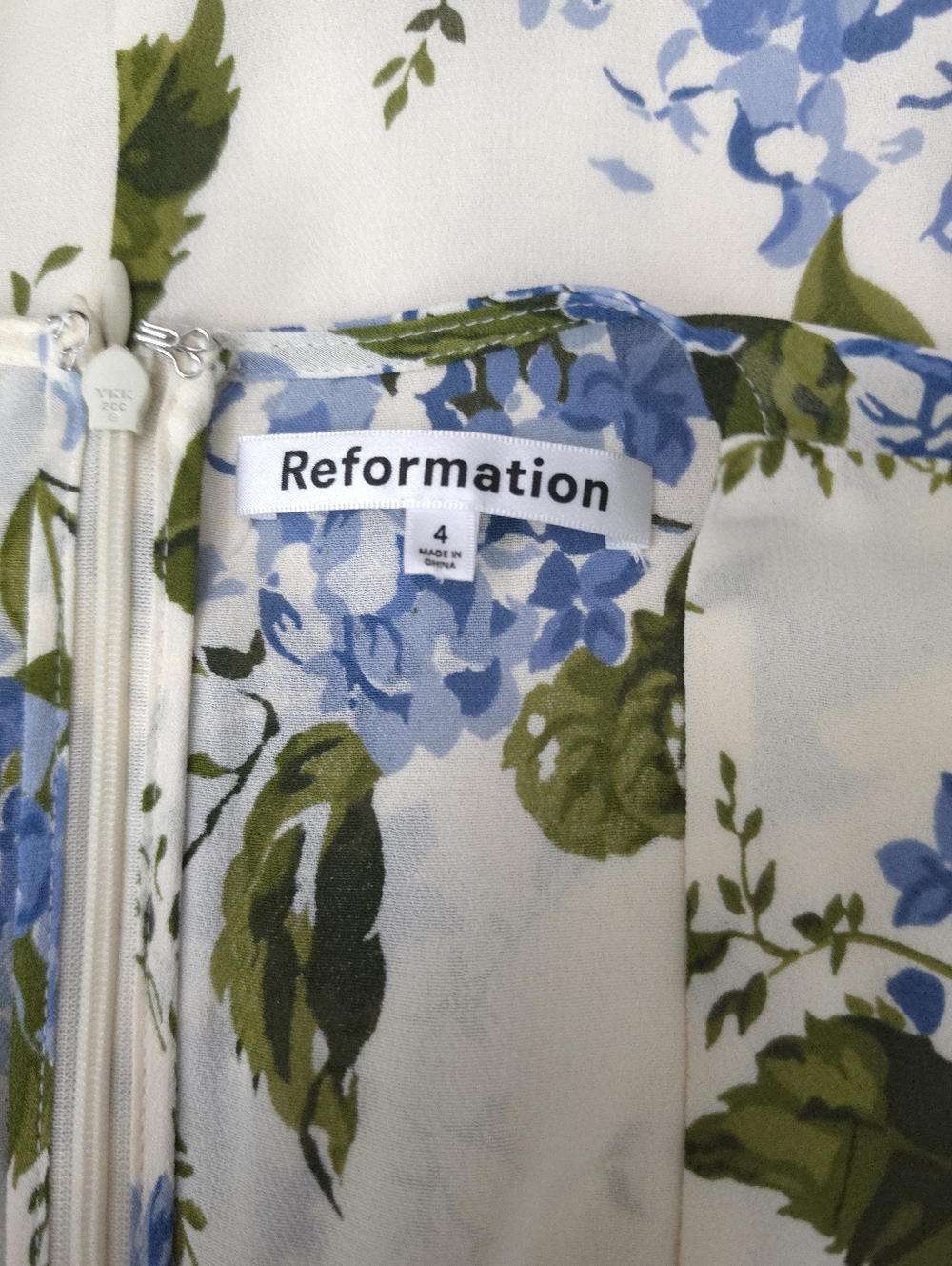 Reformation Mya Riviera Floral Vneck Flutter Sleeves Mini Dress - Picture 6 of 11